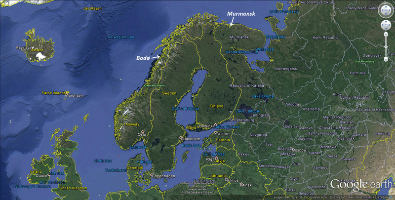 Map showing the mission’s target area and emergency landing location. Map via Google Earth